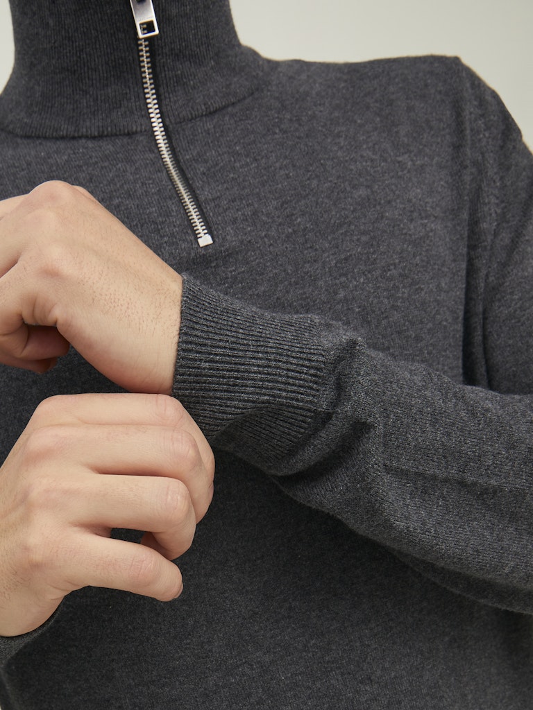 Jjeemil Knit Half Zip Noos - Antraciet