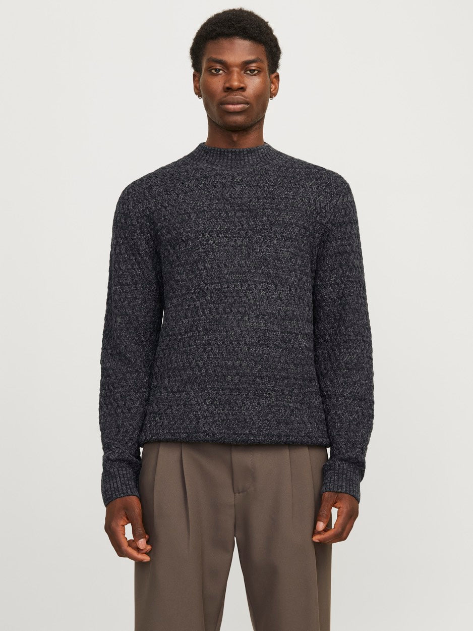 Jprccziggi Knit Mock Neck - Antraciet