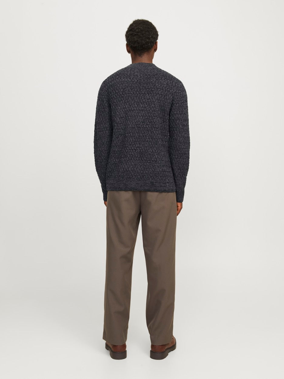 Jprccziggi Knit Mock Neck - Antraciet