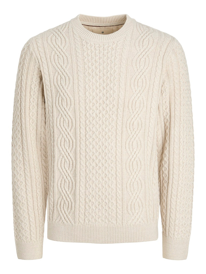 Jprblusean Knit Cable Crew Neck Sn - Grijs Melee