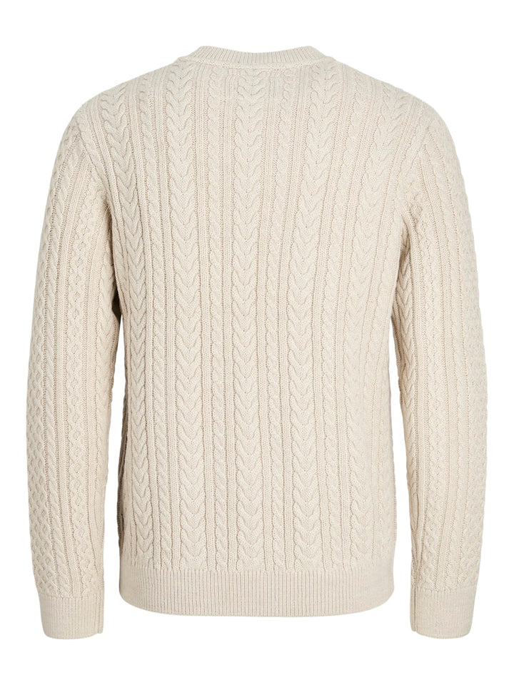 Jprblusean Knit Cable Crew Neck Sn - Grijs Melee