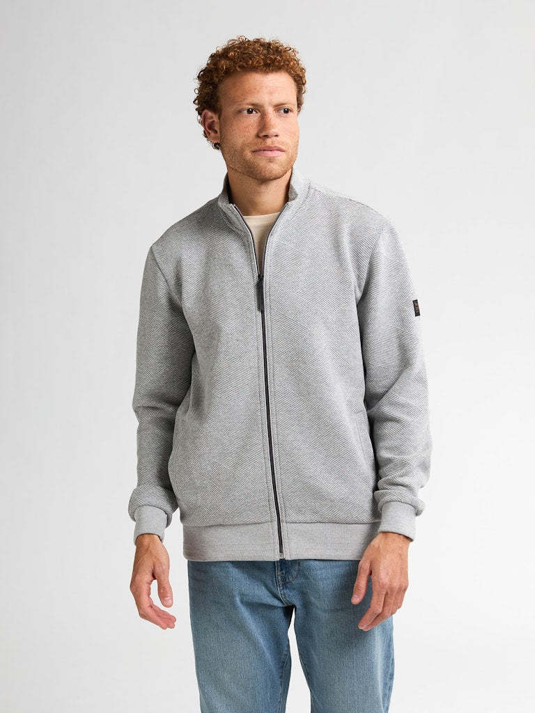 Men Sweater Collar Zip - Grijs Melee