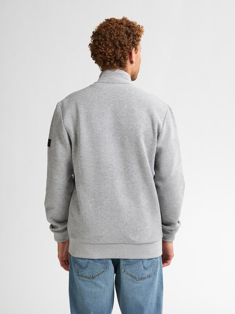 Men Sweater Collar Zip - Grijs Melee