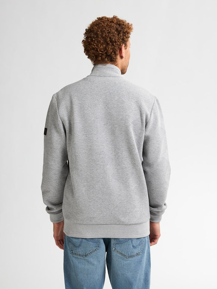 Men Sweater Collar Zip - Grijs Melee