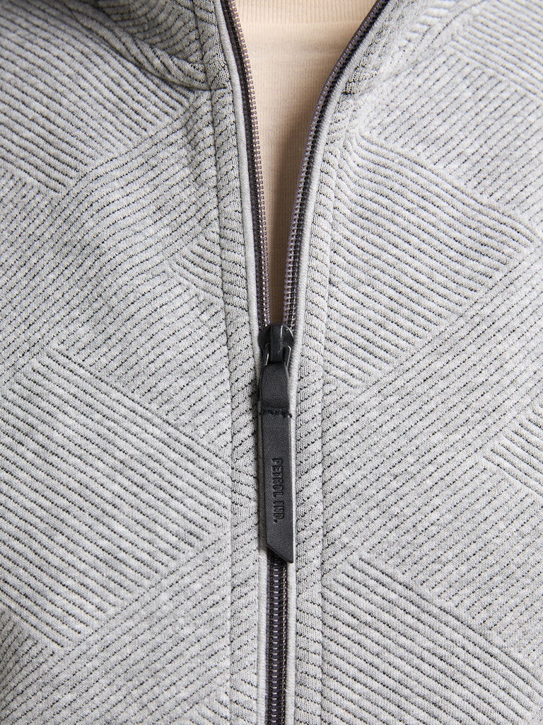 Men Sweater Collar Zip - Grijs Melee