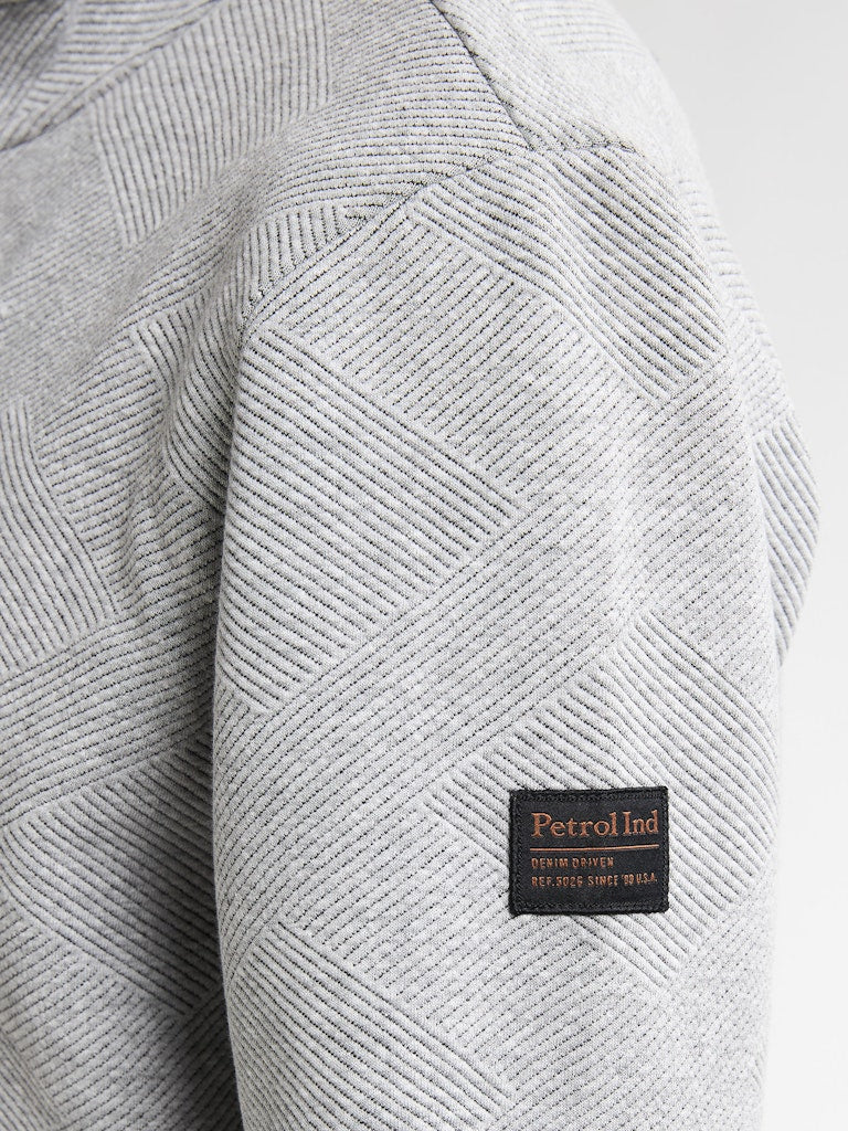 Men Sweater Collar Zip - Grijs Melee