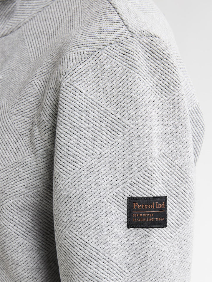 Men Sweater Collar Zip - Grijs Melee