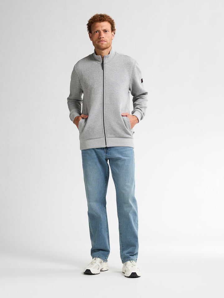 Men Sweater Collar Zip - Grijs Melee