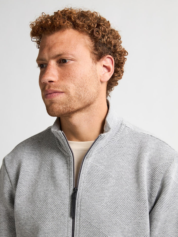 Men Sweater Collar Zip - Grijs Melee