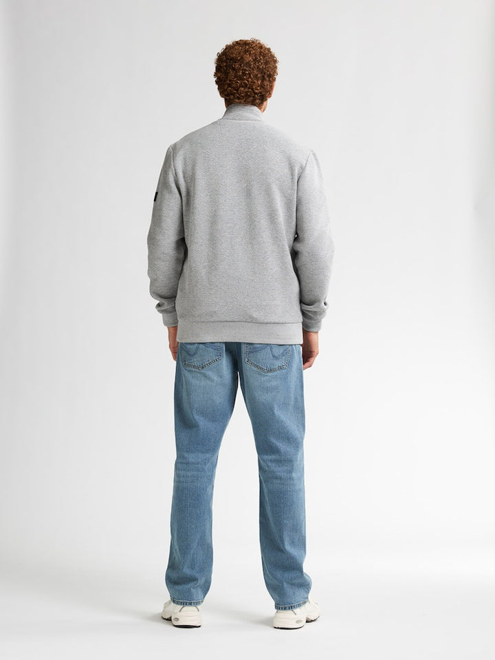 Men Sweater Collar Zip - Grijs Melee