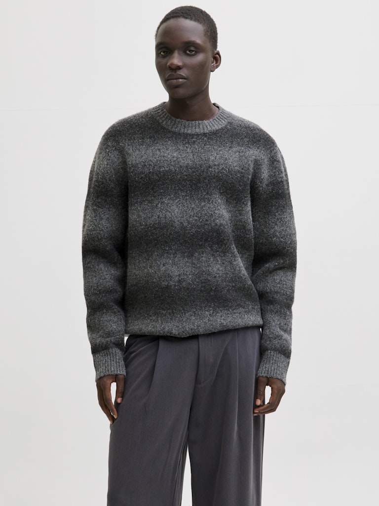 Jprblutyler Knit Striped Crew Neck - Grijs Dessin