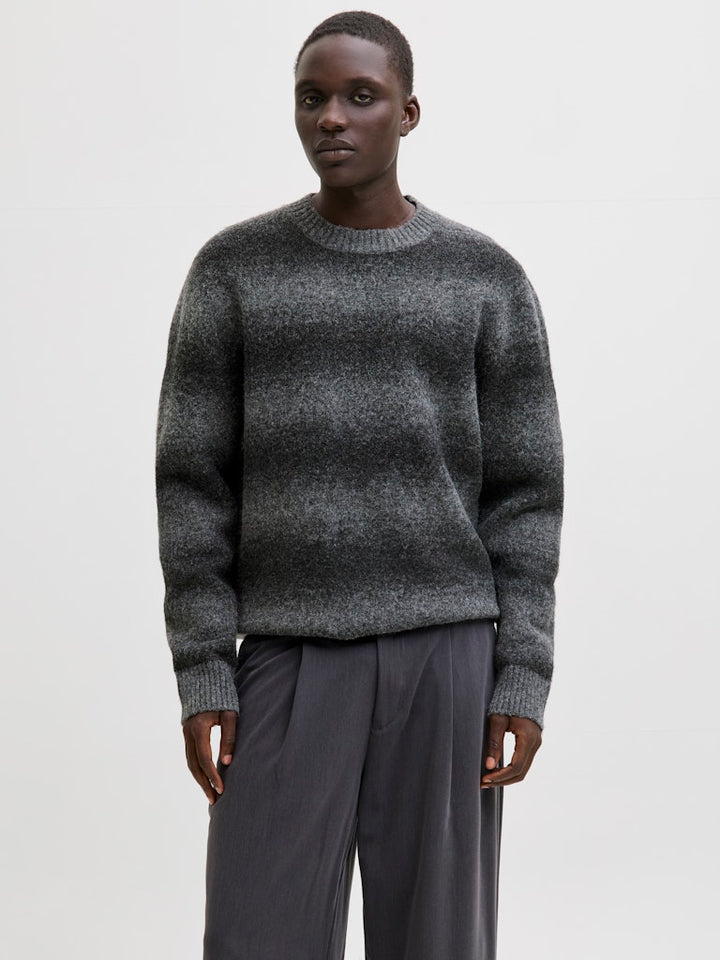 Jprblutyler Knit Striped Crew Neck - Grijs Dessin