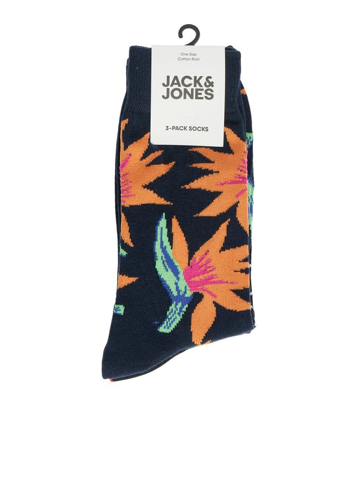 Jacbirdeye Socks 3 Pack - Zwart Dessin