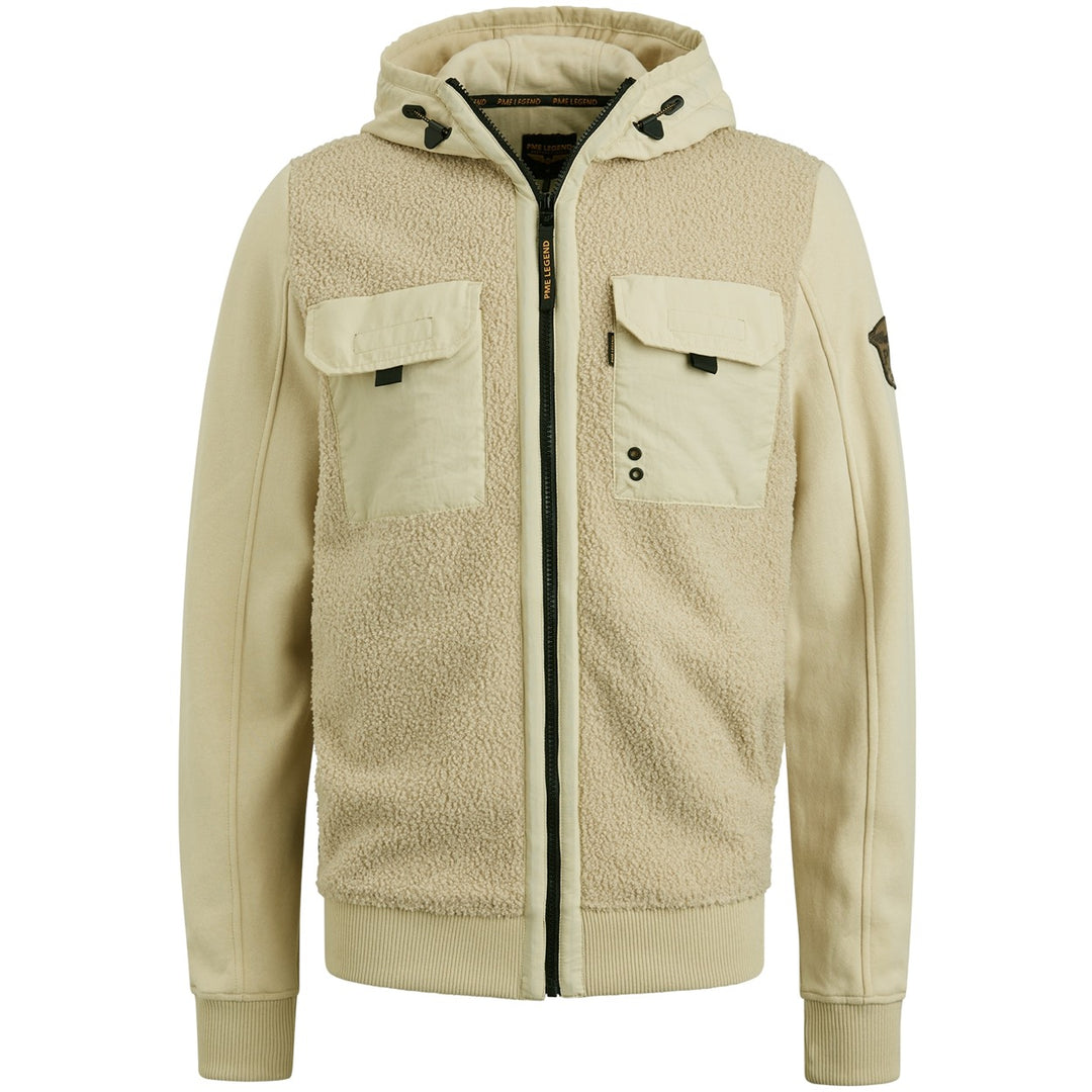 Hooded Jacket Teddy Sweat Mix - Off-white