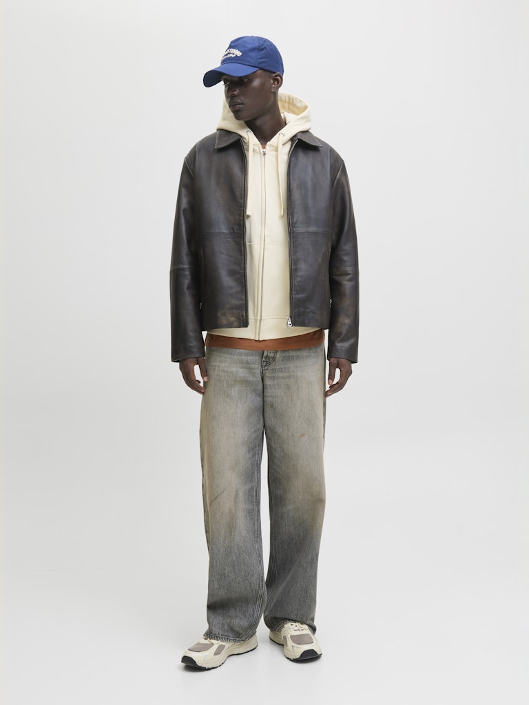 Jornorrebro Emb Sweat Zip Hood Noos - Ecru