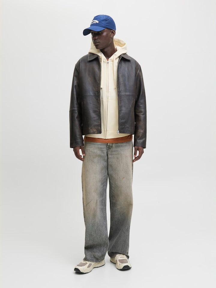 Jornorrebro Emb Sweat Zip Hood Noos - Ecru