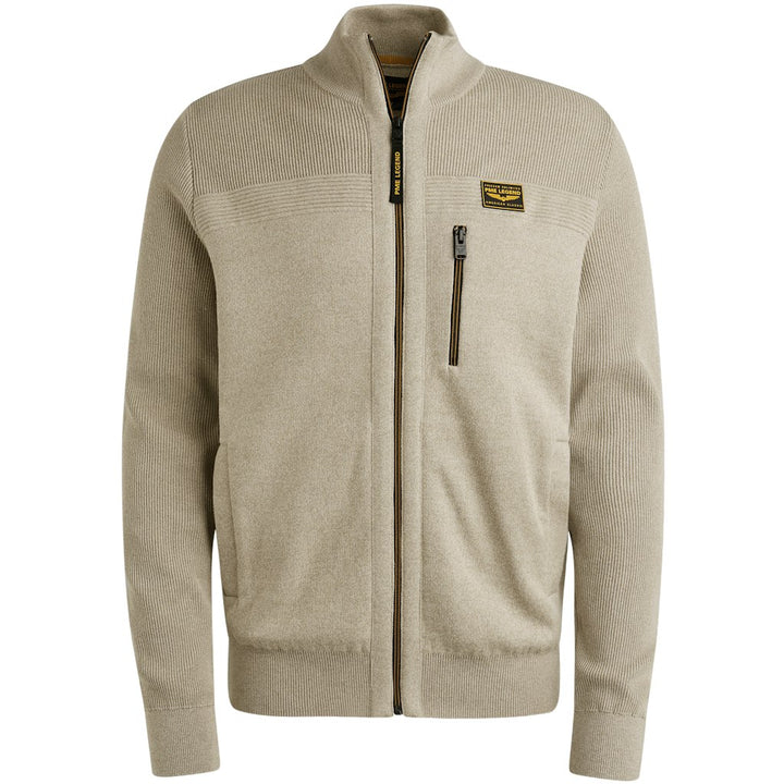 Zip Jacket Cotton Double Face - Zand