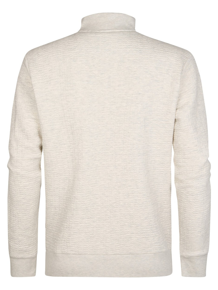 Men Sweater Collar Zip - Beige
