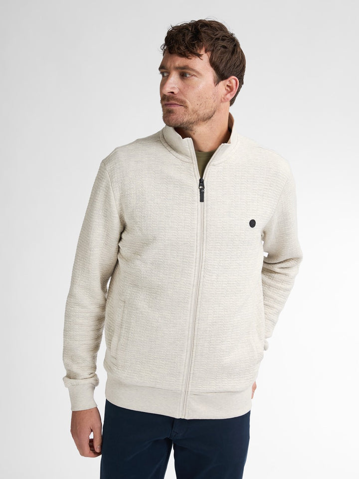 Men Sweater Collar Zip - Beige