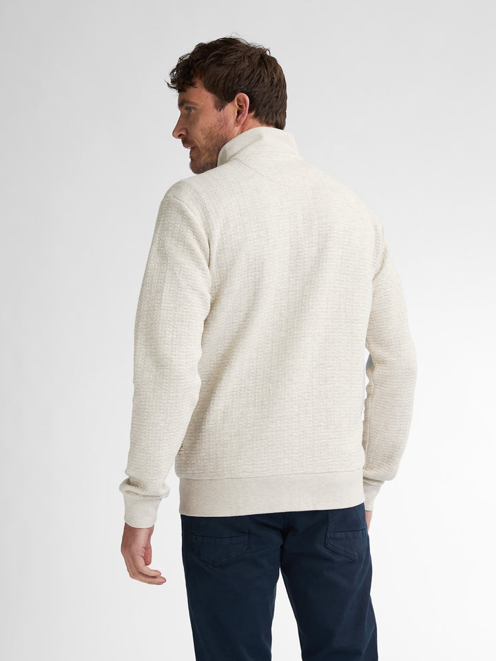 Men Sweater Collar Zip - Beige