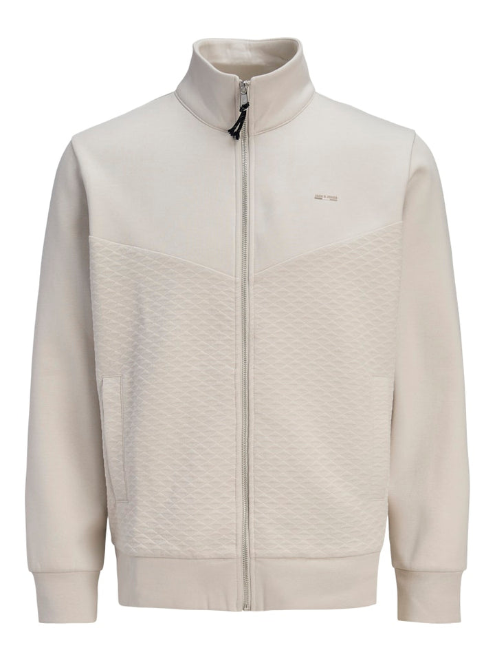 Jprblufrankie Sweat Zip High Neck Smu - Beige
