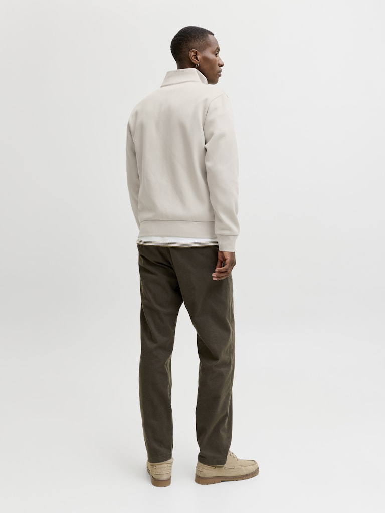 Jprblufrankie Sweat Zip High Neck Smu - Beige