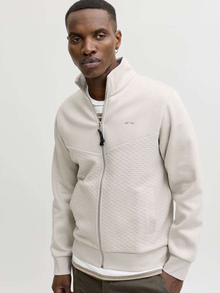 Jprblufrankie Sweat Zip High Neck Smu - Beige