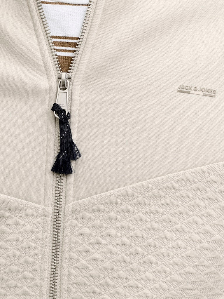 Jprblufrankie Sweat Zip High Neck Smu - Beige