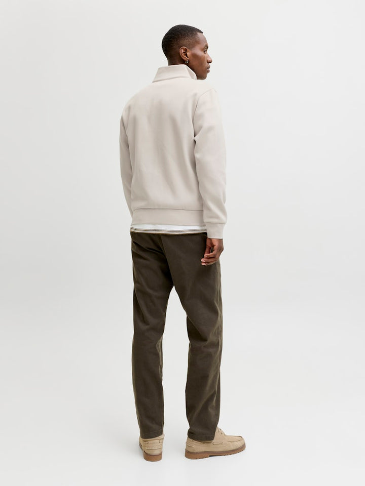 Jprblufrankie Sweat Zip High Neck Smu - Beige