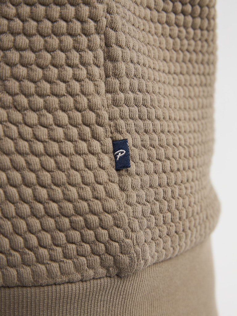 Men Sweater Collar Zip - Olijf