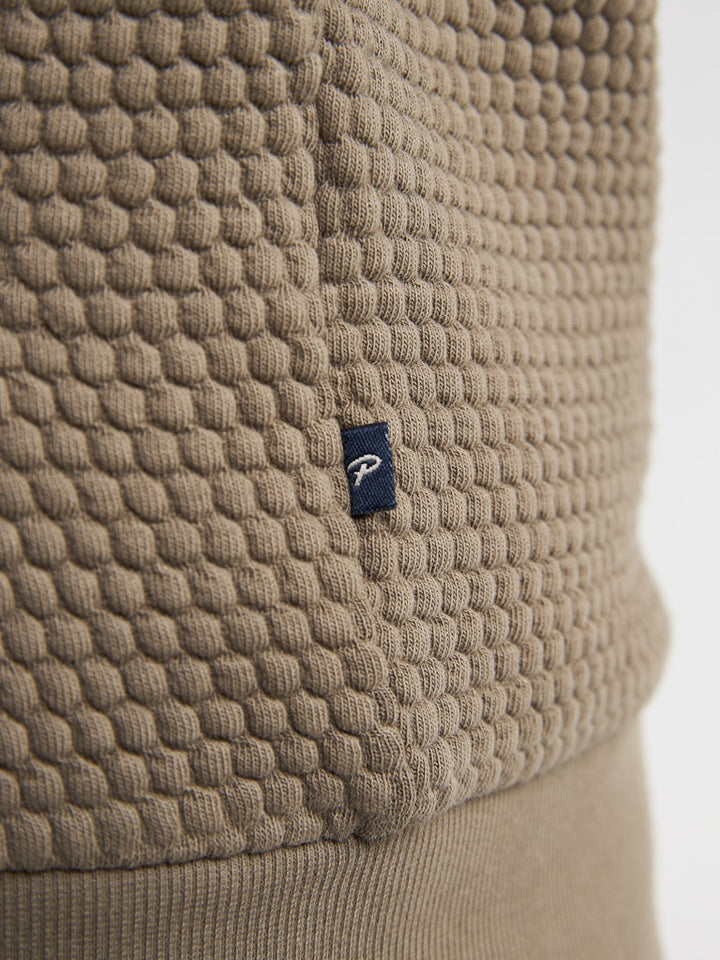 Men Sweater Collar Zip - Olijf