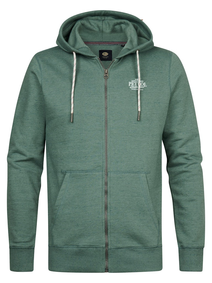 Men Sweater Hooded Zip - Oud Groen