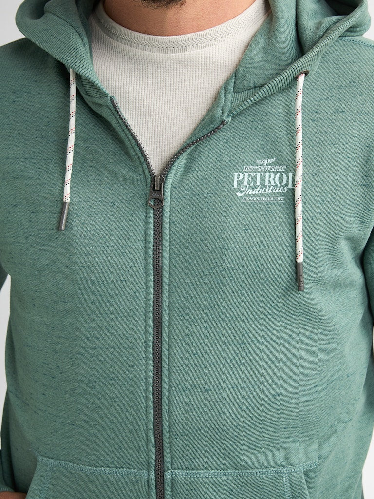 Men Sweater Hooded Zip - Oud Groen