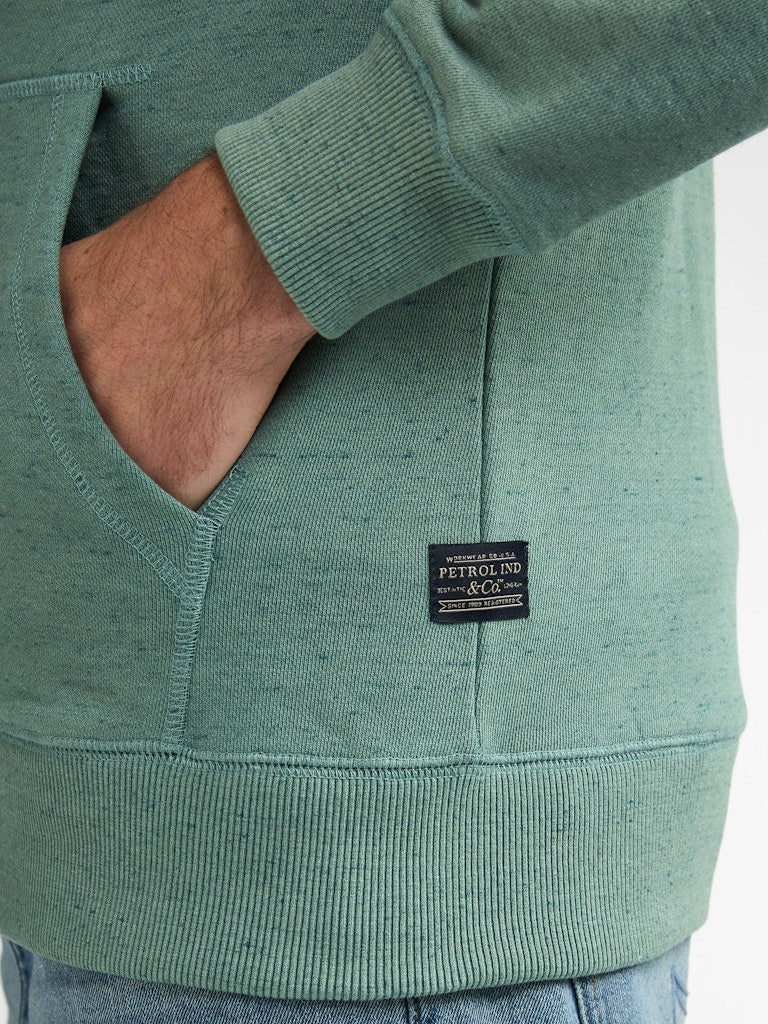 Men Sweater Hooded Zip - Oud Groen