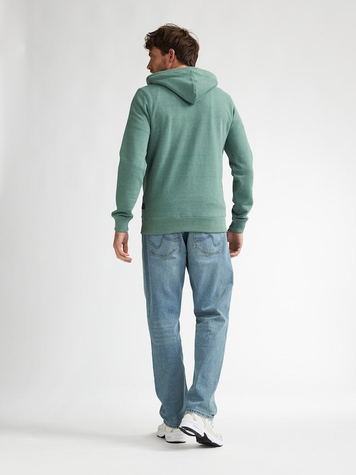 Men Sweater Hooded Zip - Oud Groen