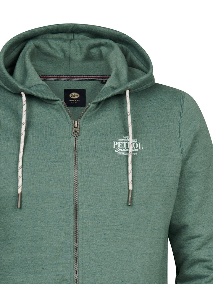 Men Sweater Hooded Zip - Oud Groen
