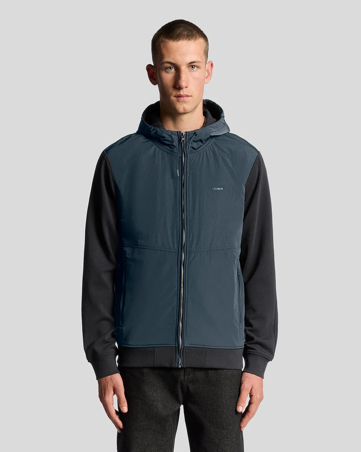 Half Raqlan Hoodie - Blauw
