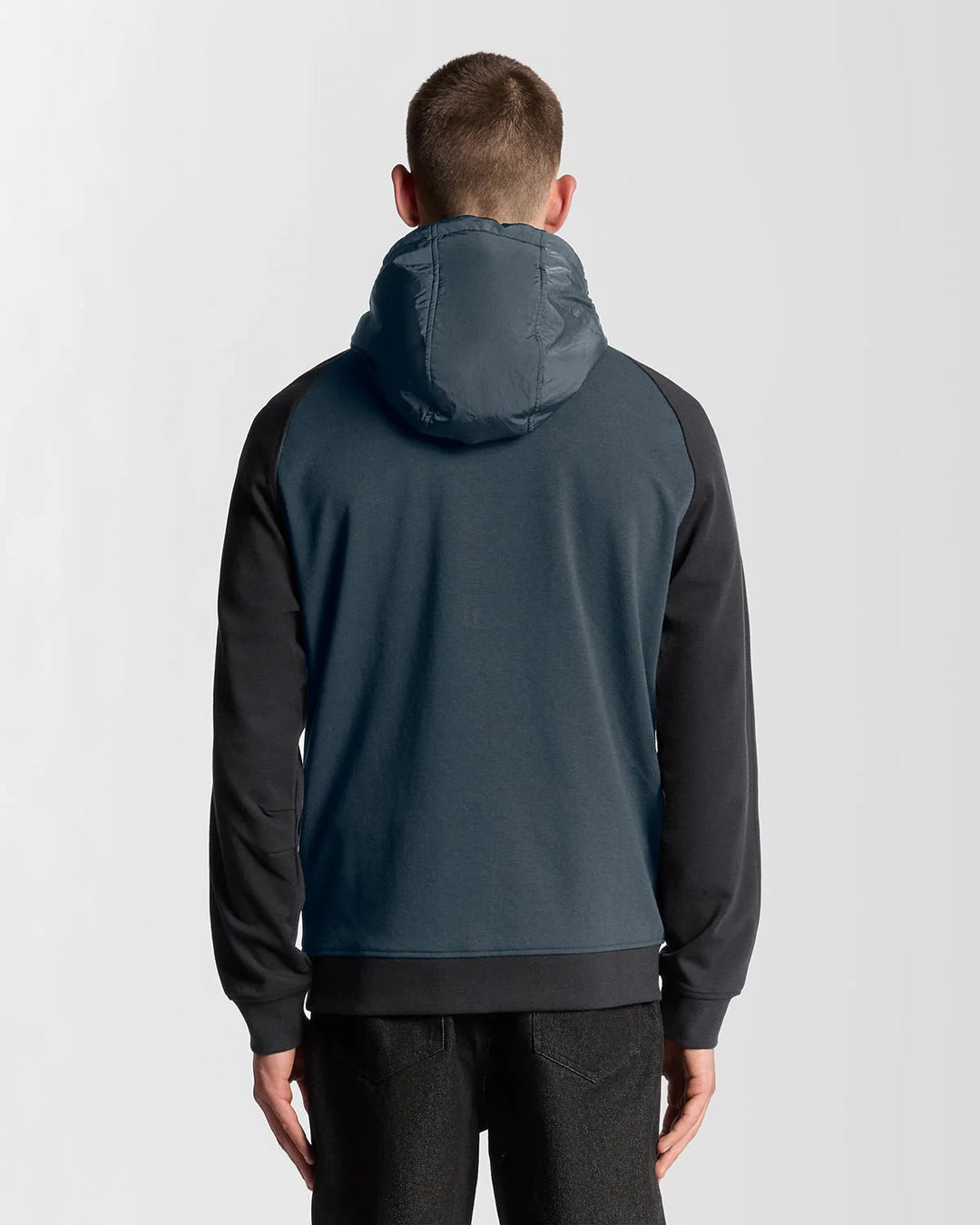 Half Raqlan Hoodie - Blauw