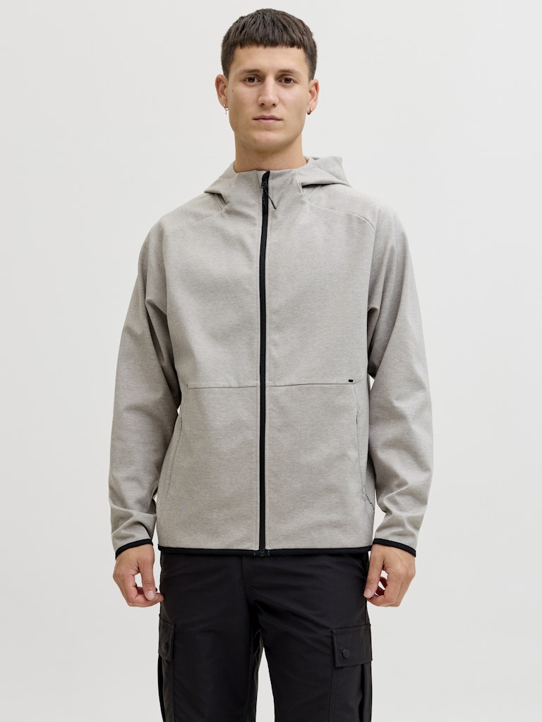 Jjebase Sweat Zip Hoodie - Lichtgrijs