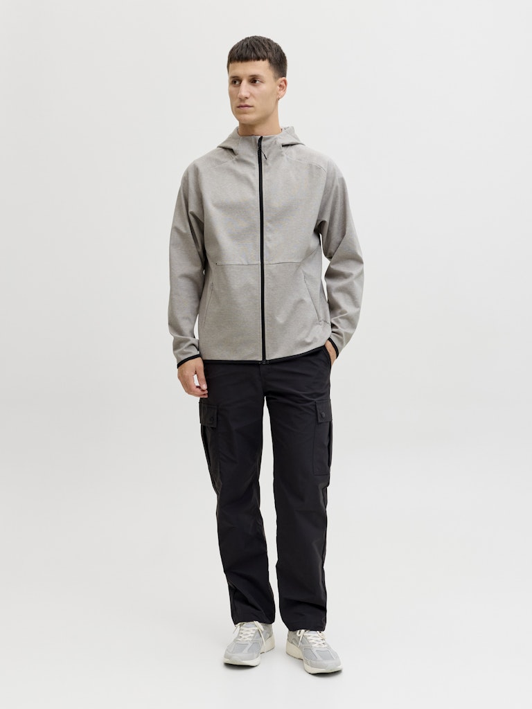 Jjebase Sweat Zip Hoodie - Lichtgrijs