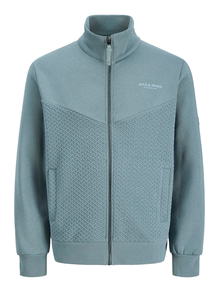 Jprblufrankie Sweat Zip High Neck - Aqua