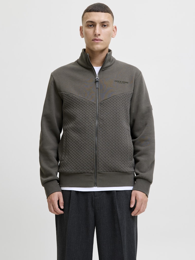 Jprblufrankie Sweat Zip High Neck - Aqua