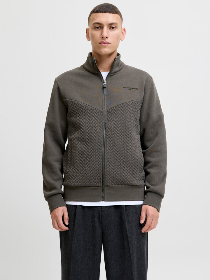Jprblufrankie Sweat Zip High Neck - Aqua