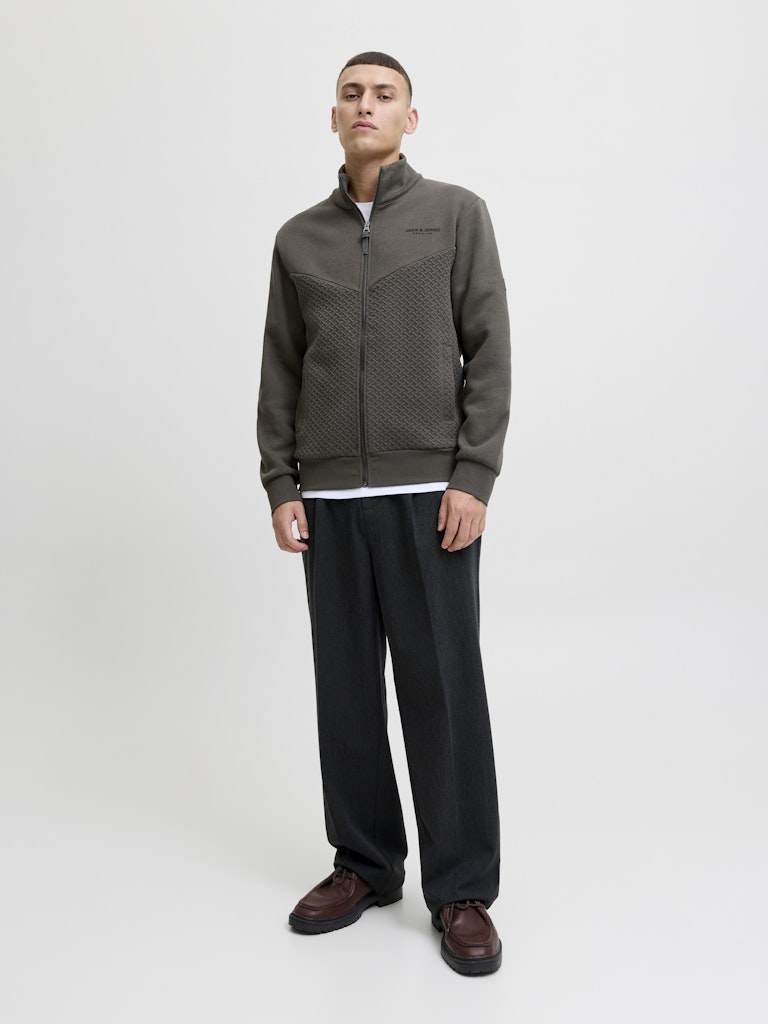 Jprblufrankie Sweat Zip High Neck - Aqua