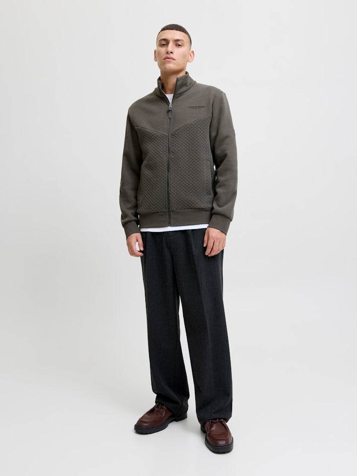 Jprblufrankie Sweat Zip High Neck - Aqua