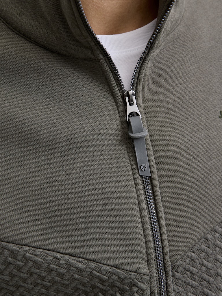 Jprblufrankie Sweat Zip High Neck - Aqua