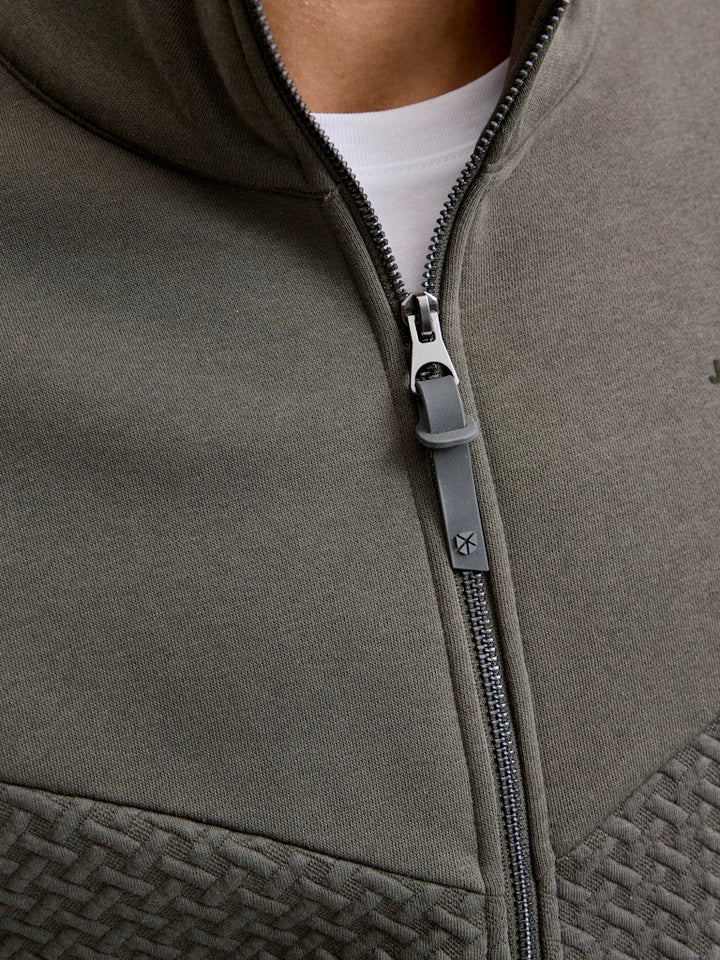 Jprblufrankie Sweat Zip High Neck - Aqua