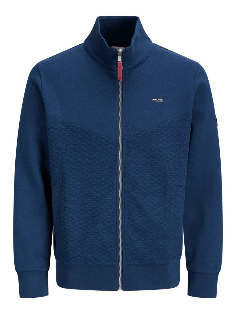Jprblufrankie Sweat Zip High Neck Smu - Navy