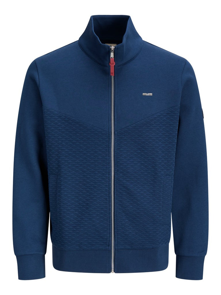 Jprblufrankie Sweat Zip High Neck Smu - Navy