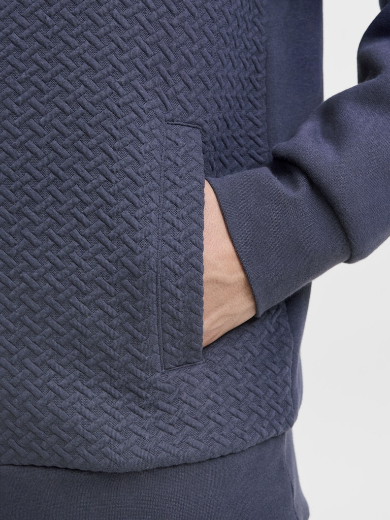 Jprblufrankie Sweat Zip High Neck - Navy